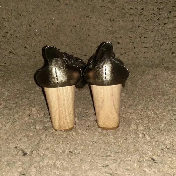 FERCA 81-Bronze Metallic Leather Ballet Pumps-Wood Spool Heels-Sz 38-Excellent - Picture 5 of 7